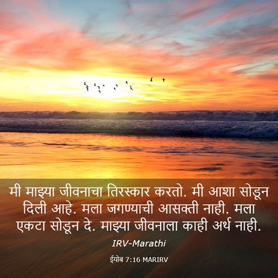 Picture 03 - ईयोब 7:16 MARIRV - मी माझ्या जीवनाचा - Bible Verse Picture