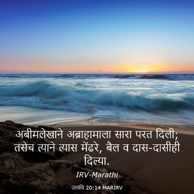Picture 03 - उत्पत्ति 20:14 MARIRV - अबीमलेखाने - Bible Verse Picture