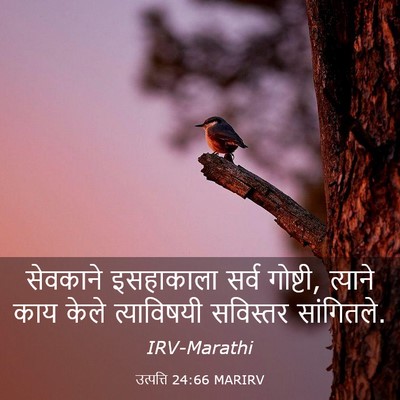 Picture 03 - उत्पत्ति 24:66 MARIRV - सेवकाने इसहाकाला - Bible Verse Picture