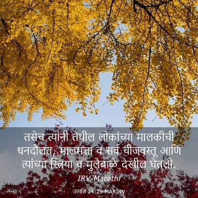 Picture 03 - उत्पत्ति 34:29 MARIRV - तसेच त्यांनी - Bible Verse Picture