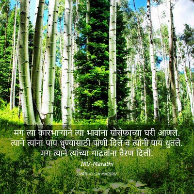 Picture 03 - उत्पत्ति 43:24 MARIRV - मग त्या - Bible Verse Picture