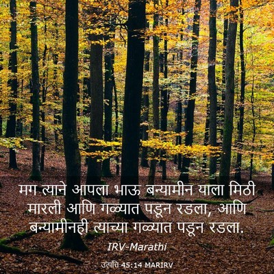 Picture 03 - उत्पत्ति 45:14 MARIRV - मग त्याने आपला भाऊ - Bible Verse Picture