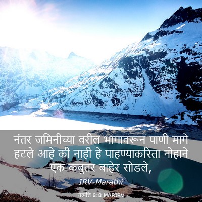 Picture 03 - उत्पत्ति 8:8 MARIRV - नंतर जमिनीच्या - Bible Verse Picture