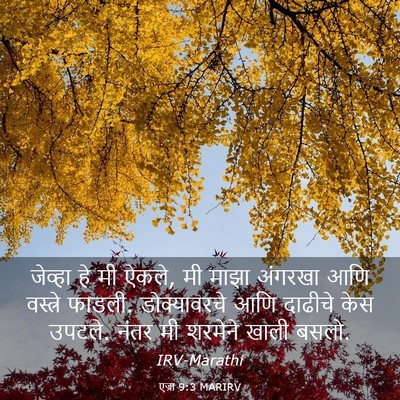 Picture 03 - एज्रा 9:3 MARIRV - जेव्हा हे मी ऐकले, - Bible Verse Picture