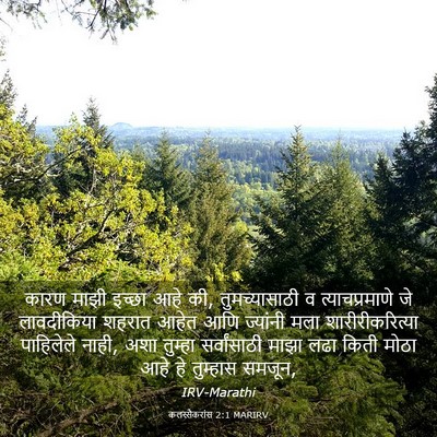 Picture 03 - कलस्सैकरांस 2:1 MARIRV - कारण माझी इच्छा - Bible Verse Picture