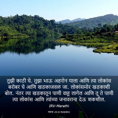 Picture 03 - गणना 20:8 MARIRV - तुझी काठी घे. तुझा - Bible Verse Picture