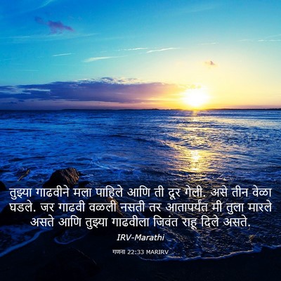 Picture 03 - गणना 22:33 MARIRV - तुझ्या गाढवीने - Bible Verse Picture