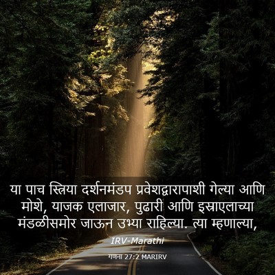Picture 03 - गणना 27:2 MARIRV - या पाच स्त्रिया - Bible Verse Picture