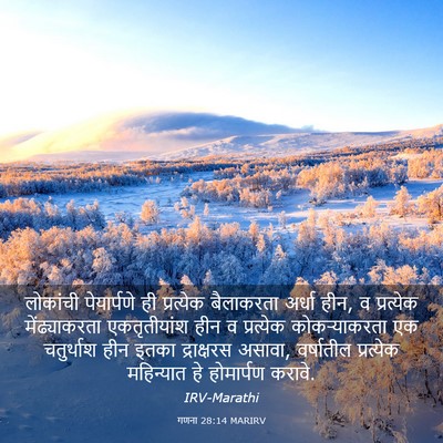 Picture 03 - गणना 28:14 MARIRV - लोकांची पेयार्पणे - Bible Verse Picture