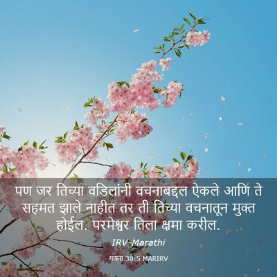 Picture 03 - गणना 30:5 MARIRV - पण जर तिच्या - Bible Verse Picture