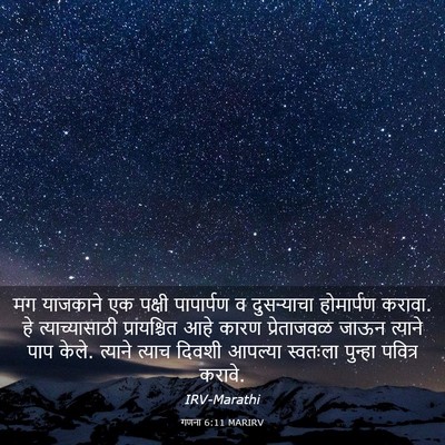Picture 03 - गणना 6:11 MARIRV - मग याजकाने एक - Bible Verse Picture