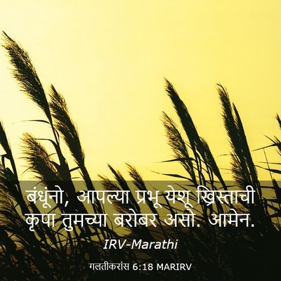 Picture 03 - गलतीकरांस 6:18 MARIRV - बंधूंनो, आपल्या - Bible Verse Picture