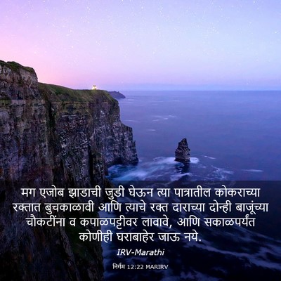 Picture 03 - निर्गम 12:22 MARIRV - मग एजोब झाडाची - Bible Verse Picture