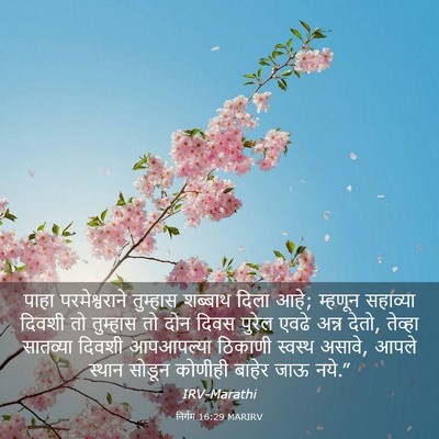 Picture 03 - निर्गम 16:29 MARIRV - पाहा परमेश्वराने - Bible Verse Picture