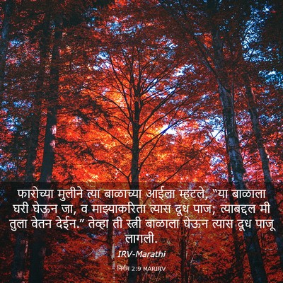Picture 03 - निर्गम 2:9 MARIRV - फारोच्या मुलीने - Bible Verse Picture