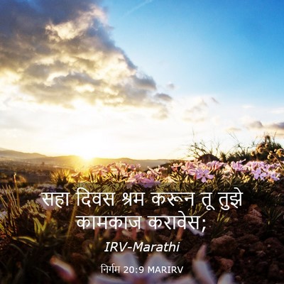 Picture 03 - निर्गम 20:9 MARIRV - सहा दिवस श्रम करून - Bible Verse Picture