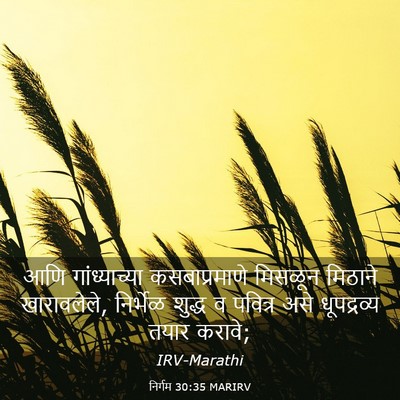Picture 03 - निर्गम 30:35 MARIRV - आणि गांध्याच्या - Bible Verse Picture