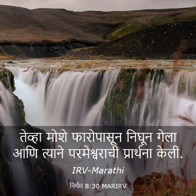 Picture 03 - निर्गम 8:30 MARIRV - तेव्हा मोशे - Bible Verse Picture