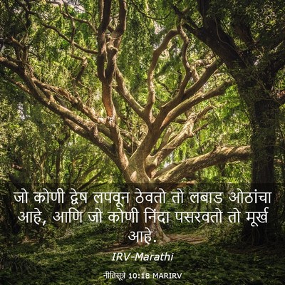 Picture 03 - नीतिसूत्रे 10:18 MARIRV - जो कोणी द्वेष - Bible Verse Picture
