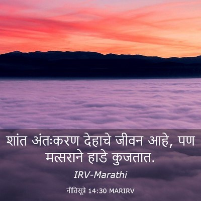 Picture 03 - नीतिसूत्रे 14:30 MARIRV - शांत अंतःकरण - Bible Verse Picture