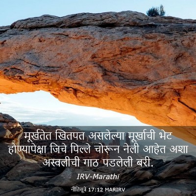 Picture 03 - नीतिसूत्रे 17:12 MARIRV - मूर्खतेत खितपत - Bible Verse Picture