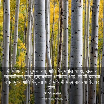 Picture 03 - प्रकटीकरण 1:9 MARIRV - मी योहान, जो तुमचा - Bible Verse Picture