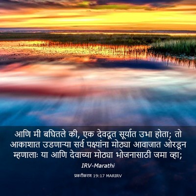Picture 03 - प्रकटीकरण 19:17 MARIRV - आणि मी बघितले की, - Bible Verse Picture