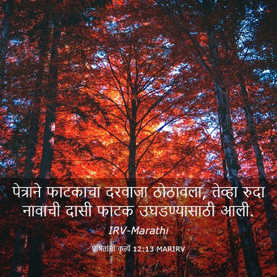 Picture 03 - प्रेषितांचीं कृत्यें 12:13 MARIRV - पेत्राने फाटकाचा - Bible Verse Picture
