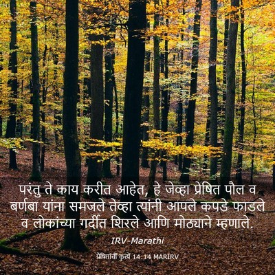 Picture 03 - प्रेषितांचीं कृत्यें 14:14 MARIRV - परंतु ते काय करीत - Bible Verse Picture
