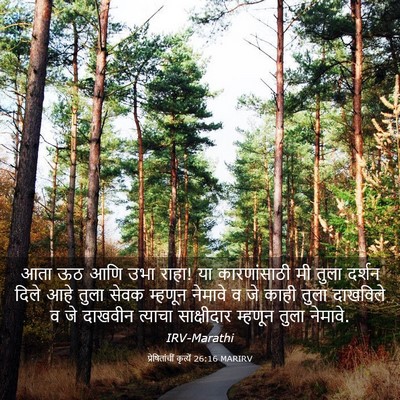 Picture 03 - प्रेषितांचीं कृत्यें 26:16 MARIRV - आता ऊठ आणि उभा - Bible Verse Picture