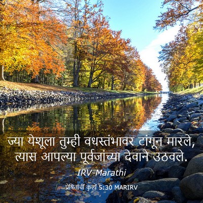 Picture 03 - प्रेषितांचीं कृत्यें 5:30 MARIRV - ज्या येशूला - Bible Verse Picture