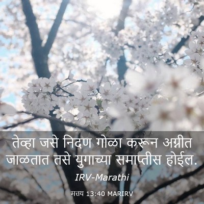 Picture 03 - मत्तय 13:40 MARIRV - तेव्हा जसे निदण - Bible Verse Picture