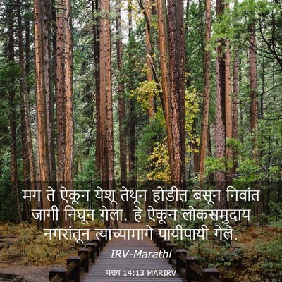 Picture 03 - मत्तय 14:13 MARIRV - मग ते ऐकून येशू - Bible Verse Picture
