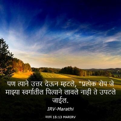 Picture 03 - मत्तय 15:13 MARIRV - पण त्याने उत्तर - Bible Verse Picture
