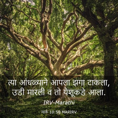 Picture 03 - मार्क 10:50 MARIRV - त्या आंधळ्याने - Bible Verse Picture
