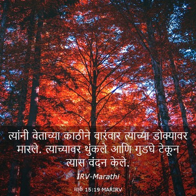 Picture 03 - मार्क 15:19 MARIRV - त्यांनी वेताच्या - Bible Verse Picture