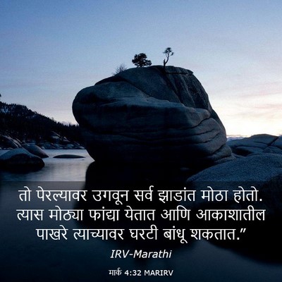 Picture 03 - मार्क 4:32 MARIRV - तो पेरल्यावर - Bible Verse Picture