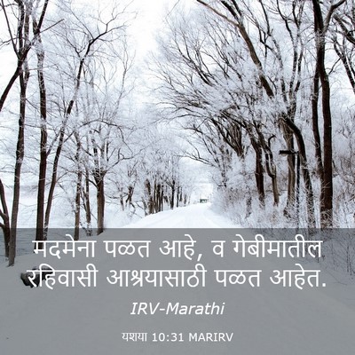 Picture 03 - यशया 10:31 MARIRV - मदमेना पळत आहे, व - Bible Verse Picture