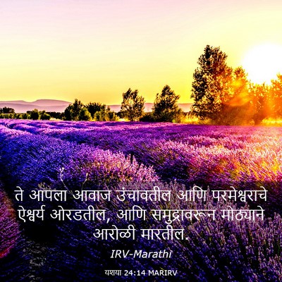 Picture 03 - यशया 24:14 MARIRV - ते आपला आवाज - Bible Verse Picture