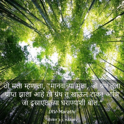 Picture 03 - यहेज्केल 3:1 MARIRV - तो मला म्हणाला, - Bible Verse Picture