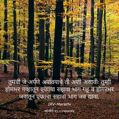 Picture 03 - यहेज्केल 45:13 MARIRV - तुमची जे अर्पणे - Bible Verse Picture