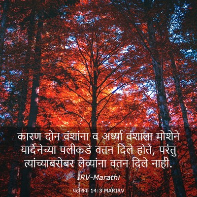 Picture 03 - यहोशवा 14:3 MARIRV - कारण दोन वंशांना व - Bible Verse Picture