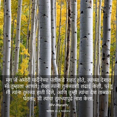 Picture 03 - यहोशवा 24:8 MARIRV - मग जे अमोरी - Bible Verse Picture