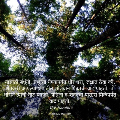 Picture 03 - याकोब 5:7 MARIRV - यासाठी बंधूंनो, - Bible Verse Picture