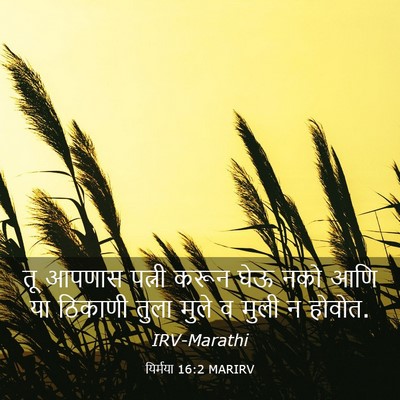 Picture 03 - यिर्मया 16:2 MARIRV - तू आपणास पत्नी - Bible Verse Picture