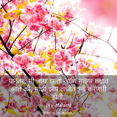 Picture 03 - यिर्मया 31:26 MARIRV - यानंतर, मी जागा - Bible Verse Picture
