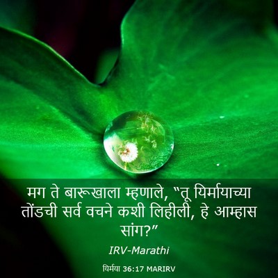 Picture 03 - यिर्मया 36:17 MARIRV - मग ते बारूखाला - Bible Verse Picture