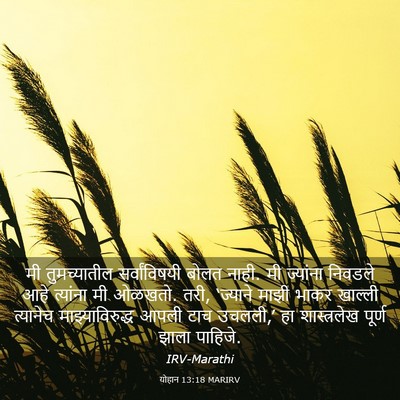 Picture 03 - योहान 13:18 MARIRV - मी तुमच्यातील - Bible Verse Picture
