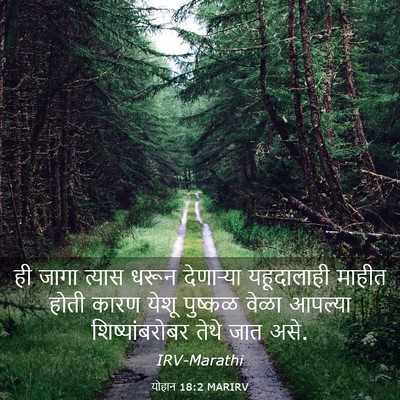 Picture 03 - योहान 18:2 MARIRV - ही जागा त्यास धरून - Bible Verse Picture