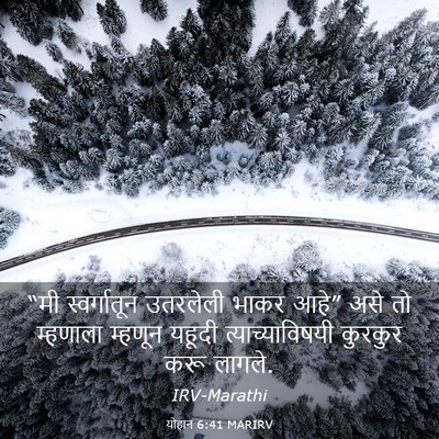 Picture 03 - योहान 6:41 MARIRV - “मी स्वर्गातून - Bible Verse Picture